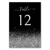 スパークリースシルバーグリッターブラックエレガント書道 テーブルナンバー (裏面)
