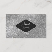 スパークリースシルバーグリッターブラックメイクアップ爪、 ネイルラッシュ 名刺 (正面)