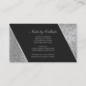 スパークリースシルバーグリッターブラックメイクアップ爪、 ネイルラッシュ 名刺 (裏面)
