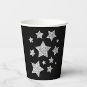 スパークリースシルバースタークリスマスホリデーズブラック 紙コップ (裏面)