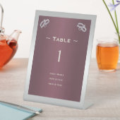 スパークリースシルバーリングや輪&バーガンディのテーブル番号 台座サイン (インサイチュ)