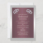 スパークリースシルバーリングや輪&バーガンディーリハーサルディナー 招待状 (正面)