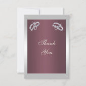 スパークリースシルバーリングや輪&バーガンディ サンキューカード (正面)