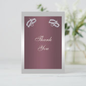 スパークリースシルバーリングや輪&バーガンディ サンキューカード (スタンド正面)
