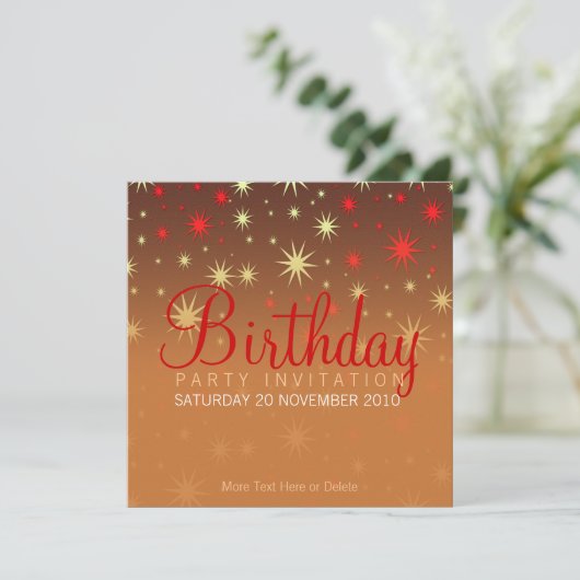 スパークリースターズパーティー誕生日招待状 招待状 (スタンド正面)