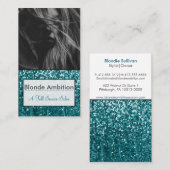 スパークリーティール(緑がかった色)|グリッターフォトスタイリスト|メイクアップアーティスト 名刺 (正面/裏面)