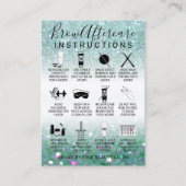 スパークリーティール（緑がかった色）グリーングリッターブローズアフターケアアイコン 名刺 (正面)