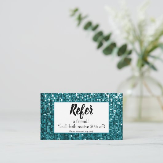 スパークリーティール（緑がかった色）シークイン|グリッターカスタム紹介カード 紹介カード (スタンド正面)