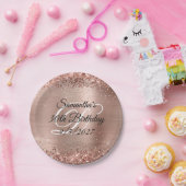 スパークリーバラ金ゴールドグリッターとフォイル30th誕生日 ペーパープレート (パーティー)