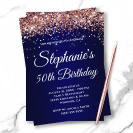 スパークリーバラ金ゴールドグリッターネイビーグラデーション 招待状