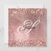 スパークリーバラ金ゴールドグリッターフォイル40th誕生日 招待状 (裏面)