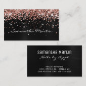 スパークリーバラ金ゴールドグリッターブラックフォイル 名刺 (正面/裏面)