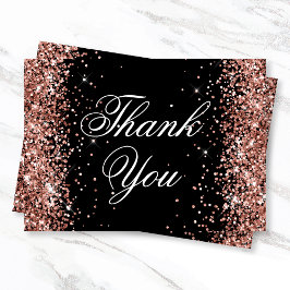 スパークリーバラ金ゴールドグリッターブラック サンキューカード