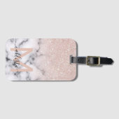 スパークリーバラ金ゴールドグリッターマーブルグラデーション ラゲッジタグ (正面横)