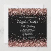 スパークリーバラ金ゴールドグリッター30thバースデーブラック 招待状 (正面)