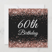 スパークリーバラ金ゴールドグリッター60th誕生日ブラック 招待状 (裏面)