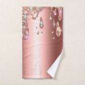 スパークリーバラ金ゴールドドリップ |ダイヤモンドグリッターオンSaten バスタオルセット (ハンドタオル)