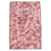 スパークリーバラ金ゴールドピンクラグジュアリースパークルガーリーパーティー ミディアムペーパーバッグ (正面)