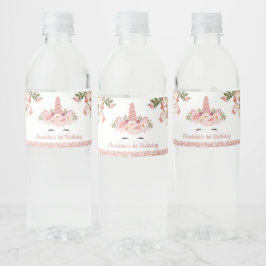 スパークリーバラ金ゴールドユニコーン/ピンクウォーター色フローラ ペットボトルラベル