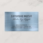 スパークリーフェイクシルバーグリッターライトブルーフォイル 名刺 (裏面)