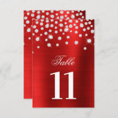 スパークリーフェイクシルバーダイヤモンドレッドテーブル番号 セーブザデート (正面/裏面)