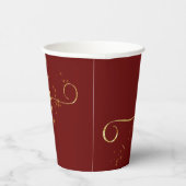 スパークリーフェイクス金ゴールドフレークメリークリスマスオンレッド 紙コップ (右)