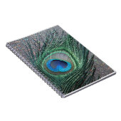 スパークリーブラックピーコックフェザースティルライフ ノートブック (右側)