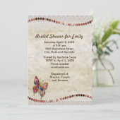スパークリーブラバタフライレース&パーチメントブライダルシャワー 招待状 (スタンド正面)