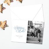 スパークリーブリースクリプトメリーホリデーフォトカード シーズンカード