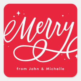 スパークリーブリースクリプトメリーホリデー スクエアシール