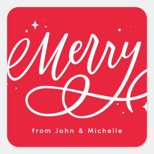 スパークリーブリースクリプトメリーホリデー スクエアシール (正面)