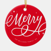 スパークリーブリースクリプトメリーホリデー セラミックオーナメント (正面)