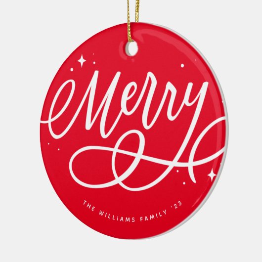 スパークリーブリースクリプトメリーホリデー セラミックオーナメント (左)