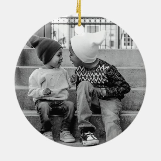 スパークリーブリースクリプトメリーホリデー セラミックオーナメント (裏面)