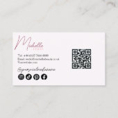 スパークリーブリーピンクグリッタースター紙吹雪メイクアップ 名刺 (裏面)