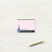 スパークリーブルーガウンを持つ美しい女性ファッション ポストイット (デスク上)