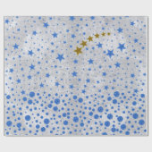 スパークリーブルースターズ抽象芸術シルバー紙 ラッピングペーパー (フラット)