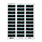 スパークリーブルーターコイズ海ブラックグリッターRSVP ラベル (フルシート)