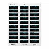 スパークリーブルーターコイズ海白黒グリッター ラベル (フルシート)