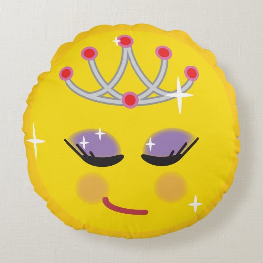 スパークリープリンセス絵文字 ラウンドクッション (正面)
