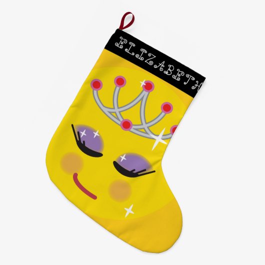 スパークリープリンセス絵文字 ラージクリスマスストッキング (正面 (吊り時))