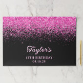 スパークリーホットピンクグリッターブラック13誕生日 ペーパーパッド (インサイチュ)