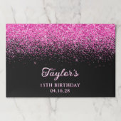 スパークリーホットピンクグリッターブラック13誕生日 ペーパーパッド (正面)