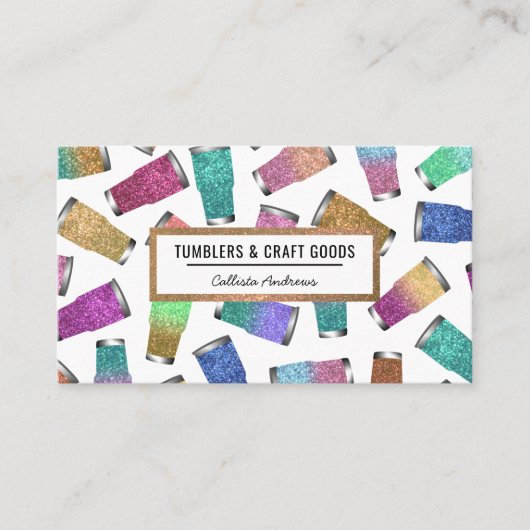 スパークリーモダングリッタータンブラー工芸品 名刺 (正面)