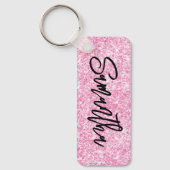 スパークリーラグジュアリーライトピンクグリッター キーホルダー (正面)