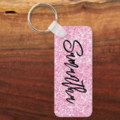 スパークリーラグジュアリーライトピンクグリッター キーホルダー (正面)