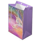 スパークリーレインボーユニバースユニコーンファンタジー ミディアムペーパーバッグ (正面アングル)