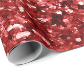 スパークリーレッドホリデークリスマスグリッター ラッピングペーパー (ロールコーナー)