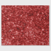 スパークリーレッドホリデークリスマスグリッター ラッピングペーパー (フラット)