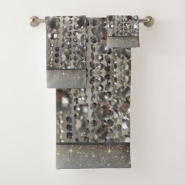 スパークリー光輝銀弦ビーズ         バスタオルセット